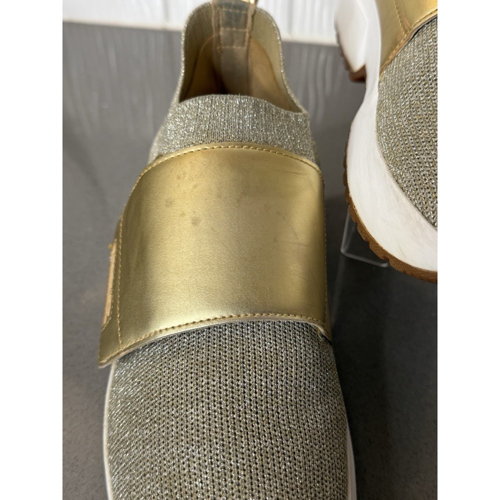 Michael Kors Cosmo Knit Slip-On Sneakers Gold For Women's Size 8M Platform Shoes - Picture 10 of 15